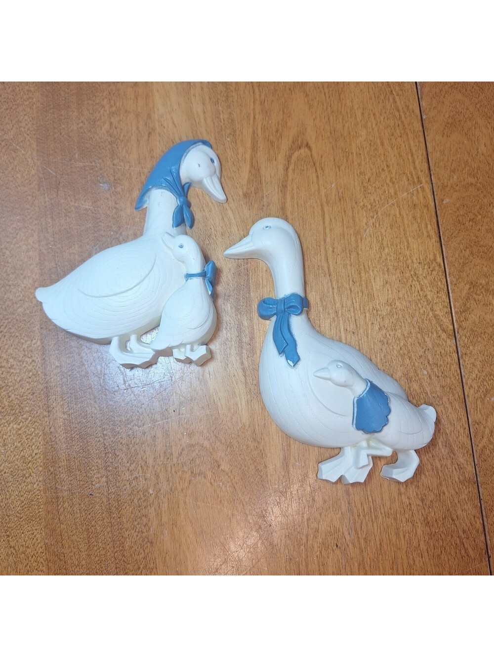 Vtg 80s 2 Piece Burwood Goose Family Granny Core Cottage Wall Hangings